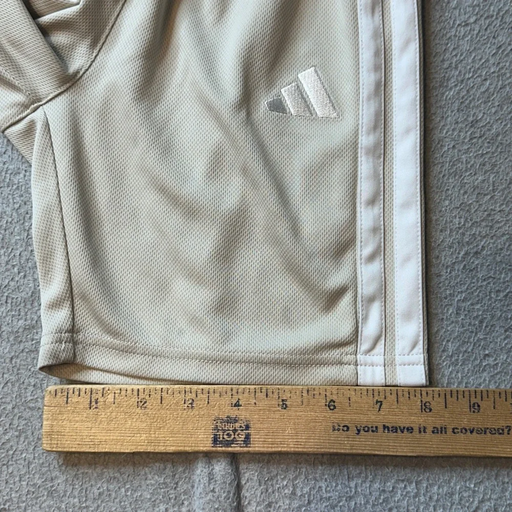 Adidas‎ Shorts Kids S 8 Tan Mesh Athletic 3-Stripe AG10180 Activewear